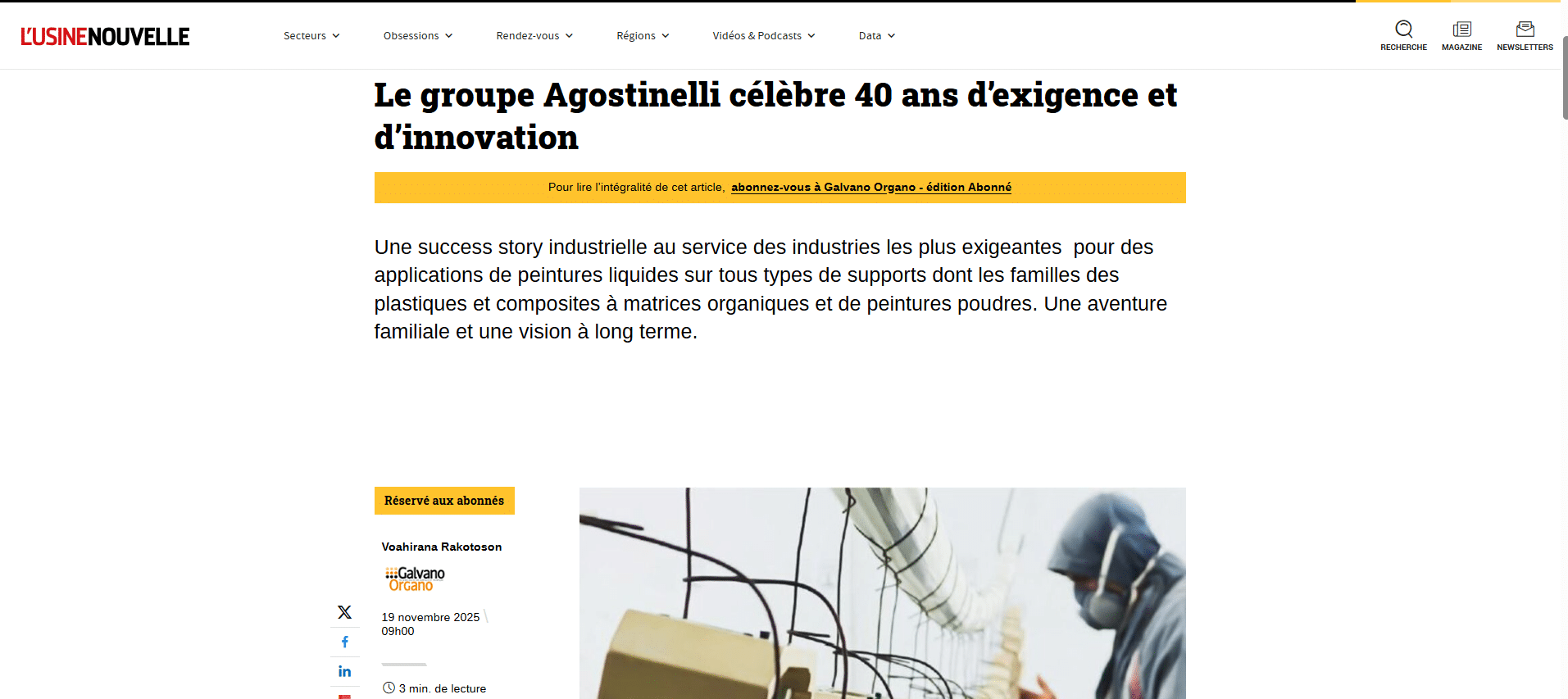 article usine nouvelle_Groupe Agostinelli